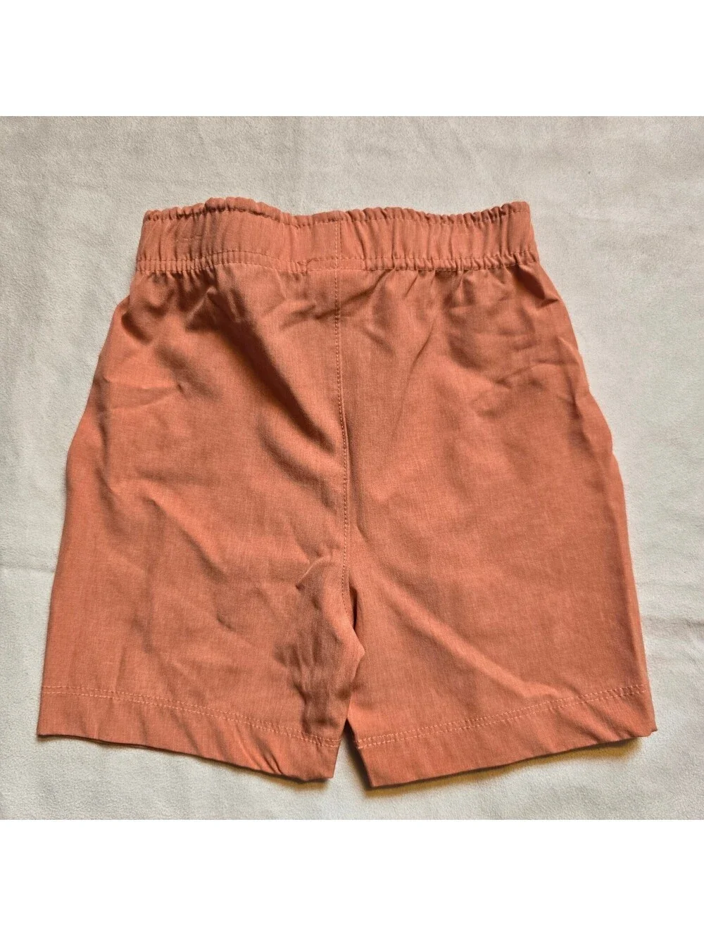 Toddler Orange Elastic Waist Shorts with Drawstring, Size 12M